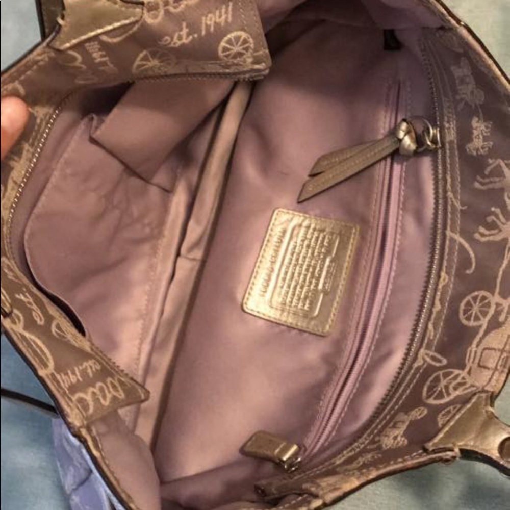 Coach Purse purple carriage glitter - Picture 3 of 4